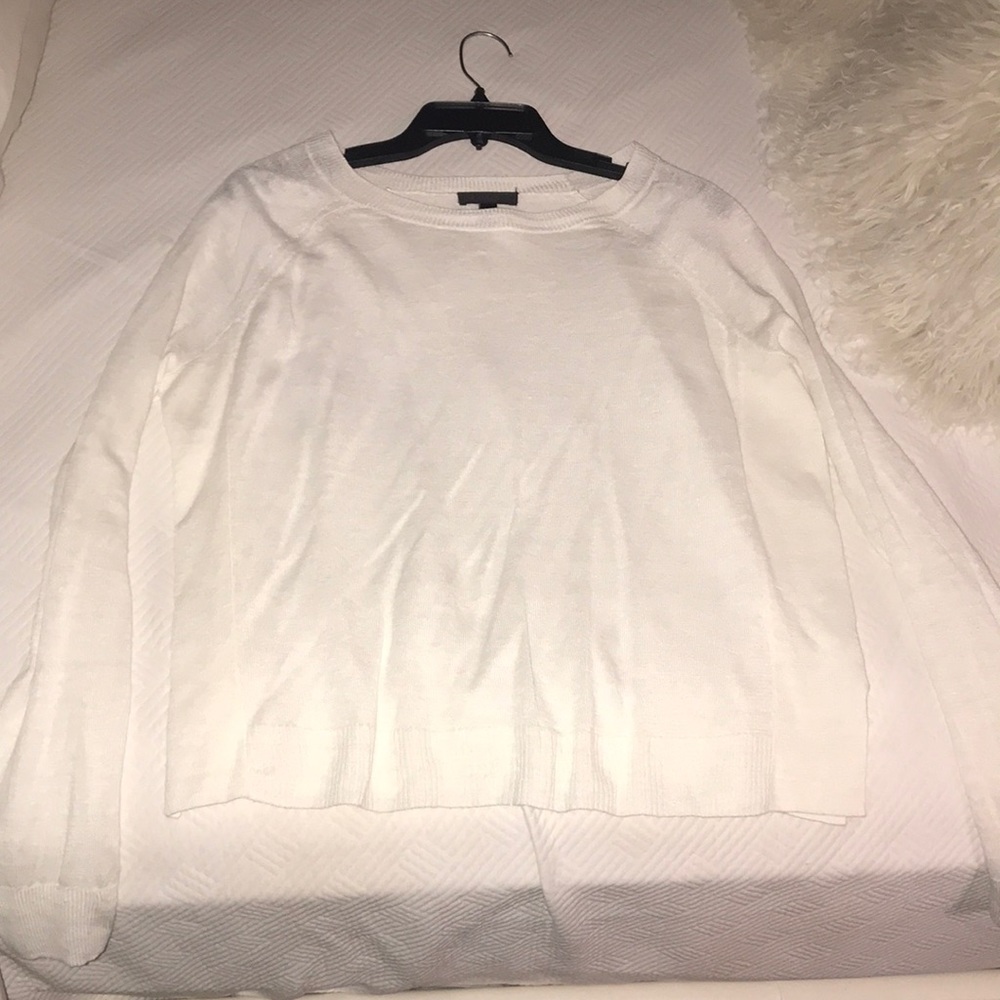 J Crew white linen sweater